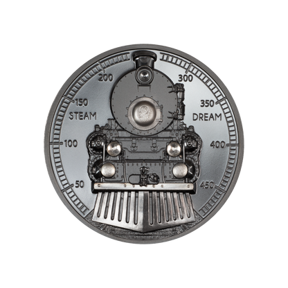 TRAIN Steam Dream 2 Oz Silver Coin $10 Cook Islands 2023