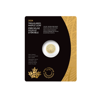 TREASURED GOLD MAPLE LEAF FIRST STRIKES Polar Bear Privy Mark (Premium Bullion)