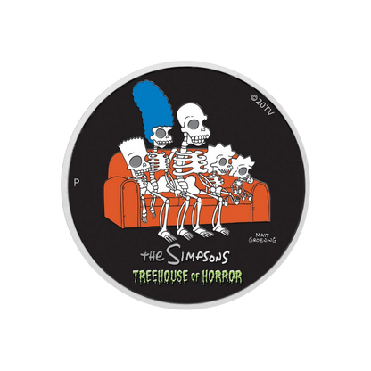 TREEHOUSE OF HORROR Simpsons 1 Oz Silver Coin $1 Tuvalu 2022