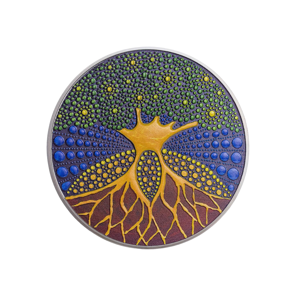 TREE OF LIFE Dot Art 3 Oz Silver Coin $20 Palau 2020