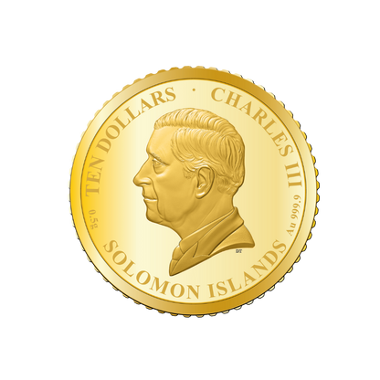 TROPHY UEFA Euro Cup Small Gold Coin $10 Solomon Islands 2024