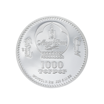 TSAREVICH FABERGE EGG Peter Carl 2 Oz Silver Coin 1000 Togrog Mongolia 2023