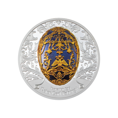 TSAREVICH FABERGE EGG Peter Carl 2 Oz Silver Coin 1000 Togrog Mongolia 2023