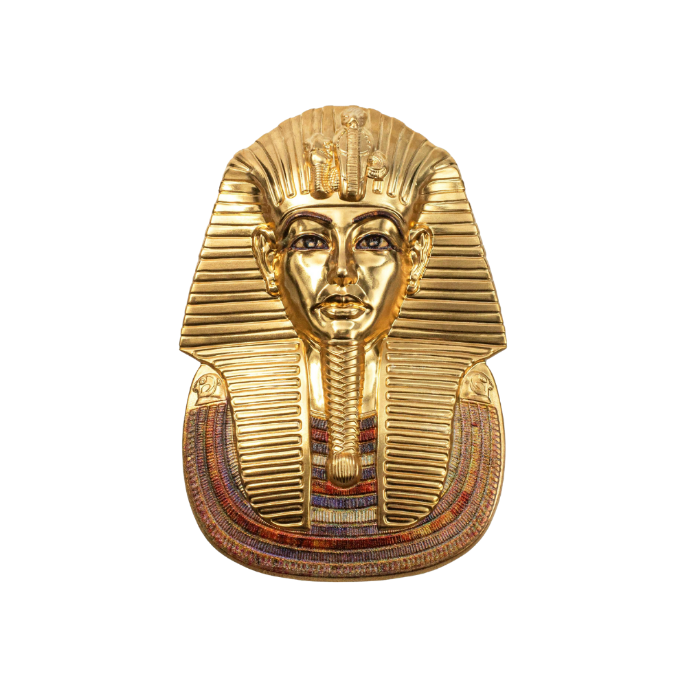 TUTANKHAMUN’S MASK Egyptian Art Shaped 3 Oz Silver Coin $20 Palau 2022