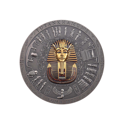 TUTANKHAMUN’S TOMB 1922 Archeology Symbolism Colored 3 Oz Silver Coin $20 Cook Islands 2022