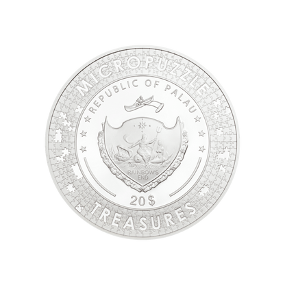 TWO SISTERS on the Terrace Renoir Micropuzzle Treasures 3 Oz Silver Coin $20 Palau 2020