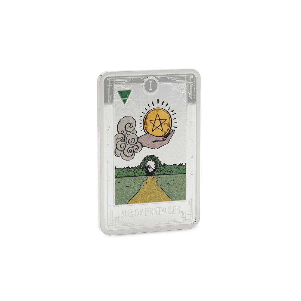 Tarot Cards Ace of Pentacles 1 Oz Silver Coin AGORO