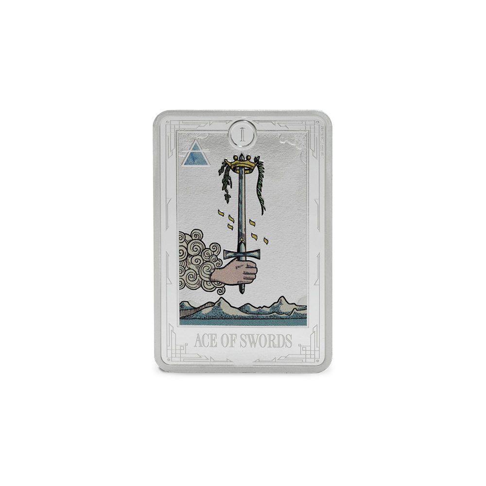 Tarot Cards Ace of Swords 1 Oz Silver Coin AGORO
