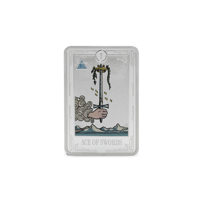Tarot Cards Ace of Swords 1 Oz Silver Coin AGORO