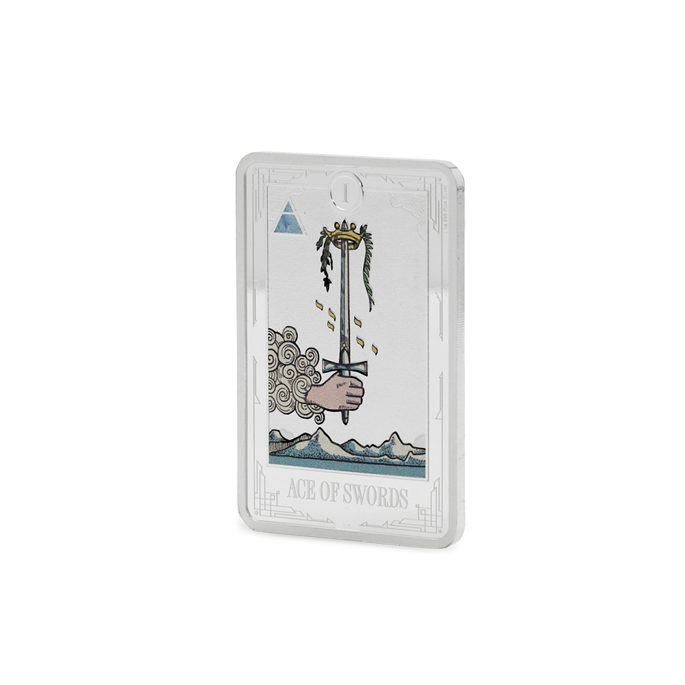 Tarot Cards Ace of Swords 1 Oz Silver Coin AGORO