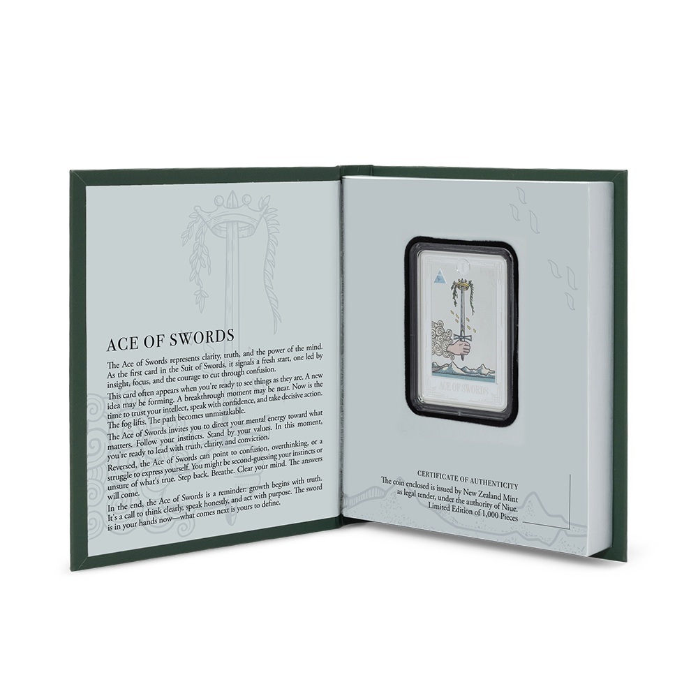 Tarot Cards Ace of Swords 1 Oz Silver Coin AGORO