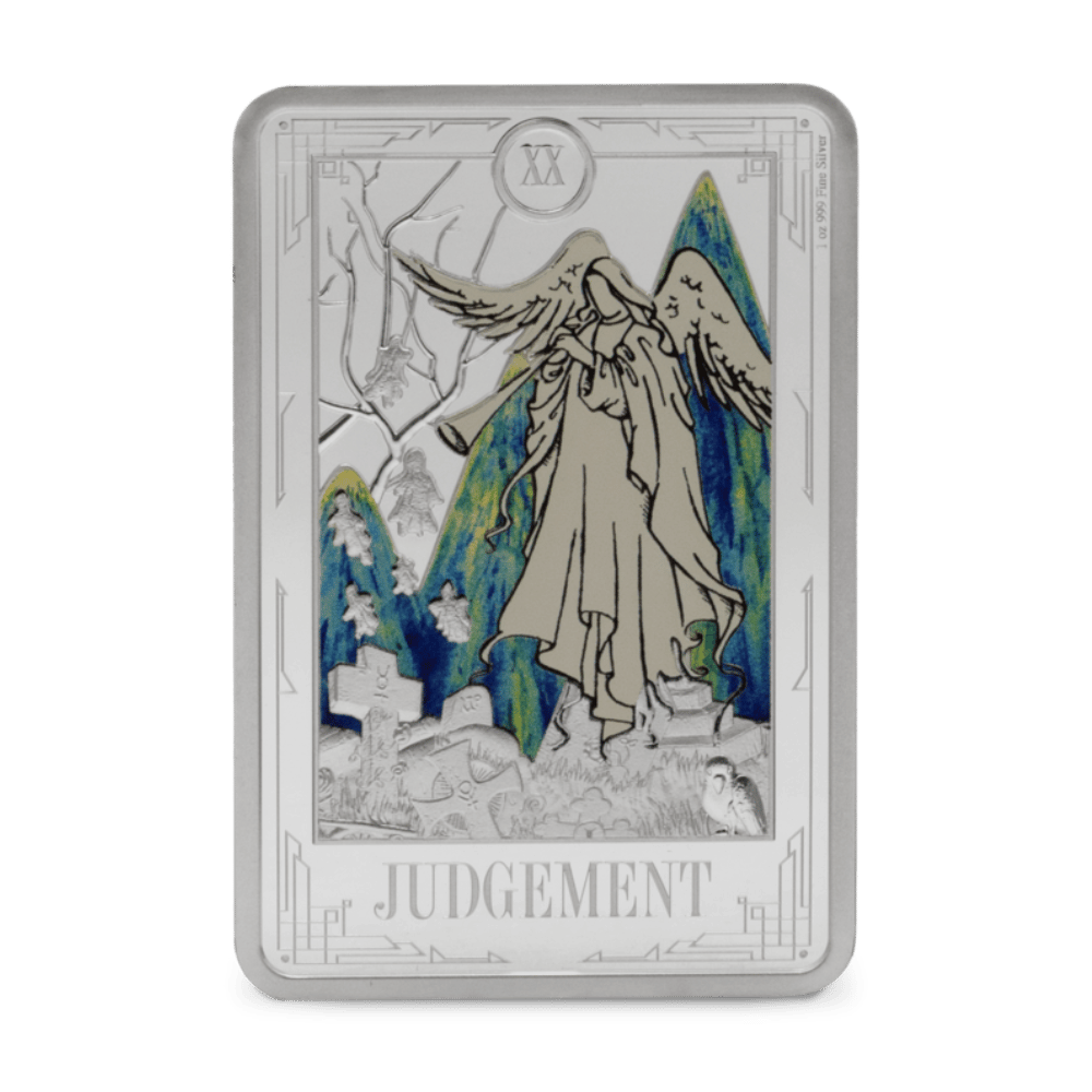 Tarot Cards Judgement Silver Collectible Coin 2025 reverse - Agoro New Zealand Mint