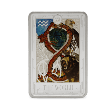 Tarot Cards The World Silver Coin reverse - Agoro New Zealand Mint