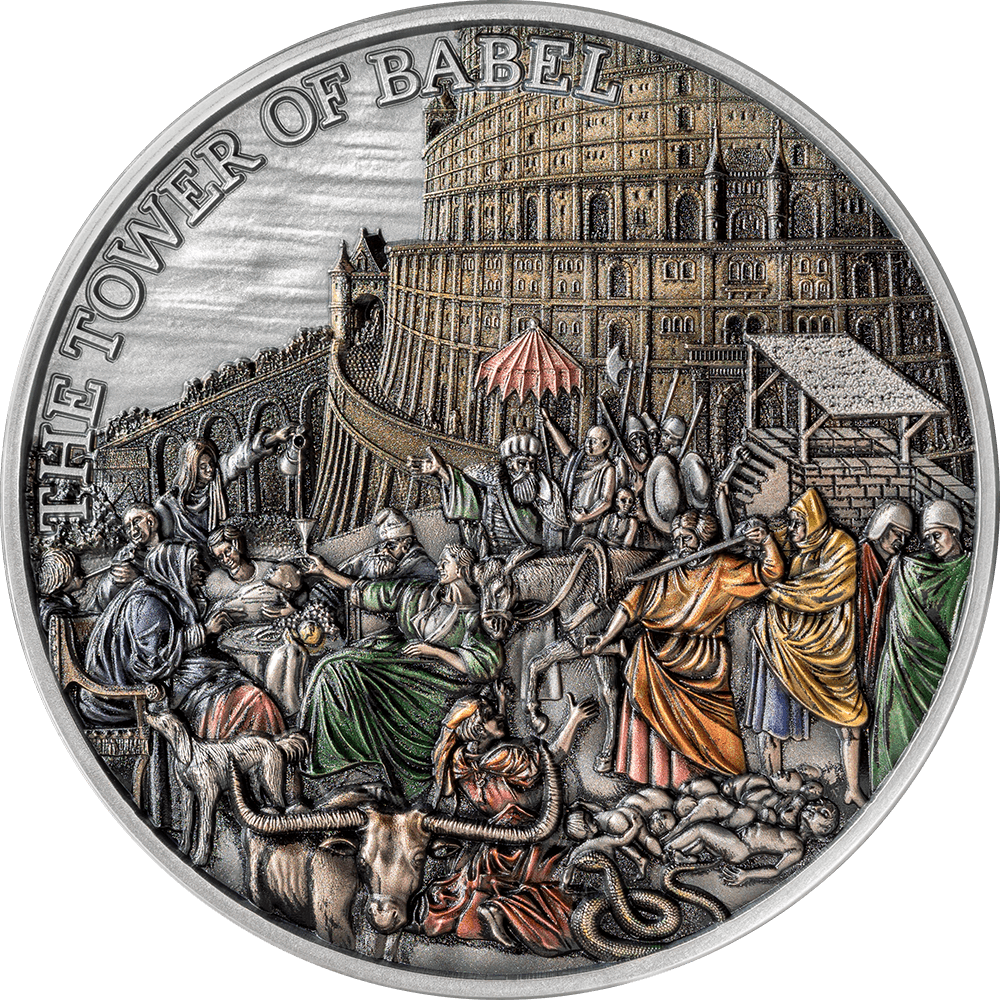 TOWER OF BABEL Fundamental Stories of the Bible 5 Oz Silver Coin $10 Tokelau 2022