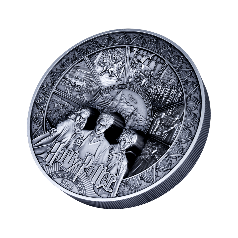 The Golden Trio Harry Potter 25 Years of Magic 1 Kg Silver Coin 2026 MDM