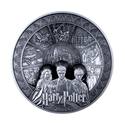 The Golden Trio Harry Potter 25 Years of Magic 1 Kg Silver Coin 2026 MDM