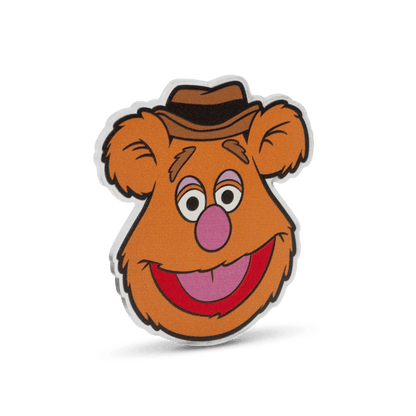 Disney The Muppets Fozzie Bear Silver Coin reverse oblique - Agoro by New Zealand Mint