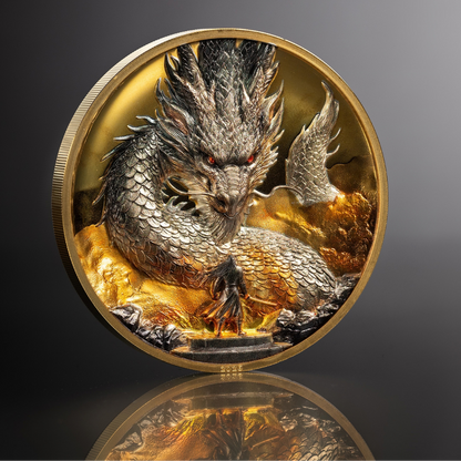Thunder Dragon Gilded 5 Oz Silver Coin 2026 Parthava Coin CIT Coin Invest AG
