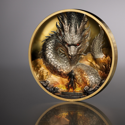 Thunder Dragon Gilded 5 Oz Silver Coin 2026 Parthava Coin CIT Coin Invest AG