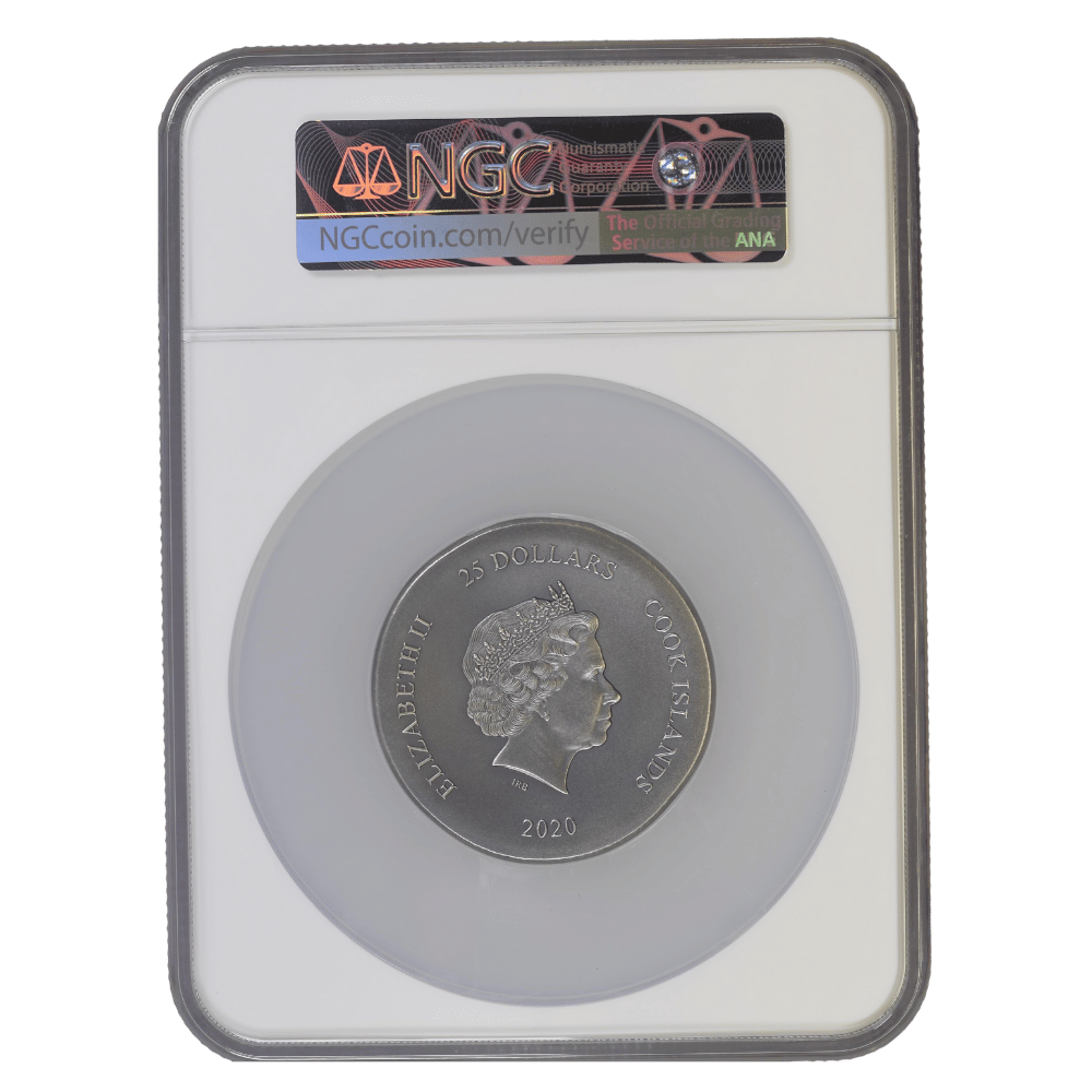 Tortoise Numismatic Icons 5 Oz Silver Coin 2020 - MS 70 ANTIQUED