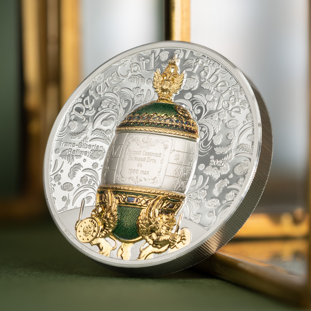 Trans-Siberian Railway Faberge Eggs 2 Oz Silver Coin 2027 CIT COIN INVEST AG