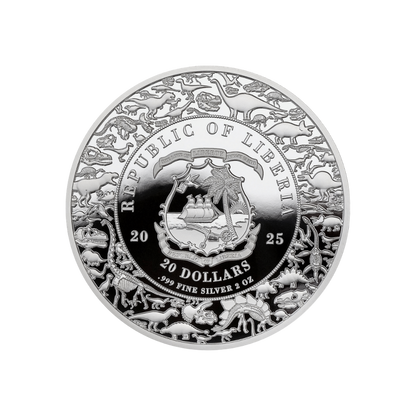 Triceratops Jurassic Life 2 Oz Silver Coin 2025