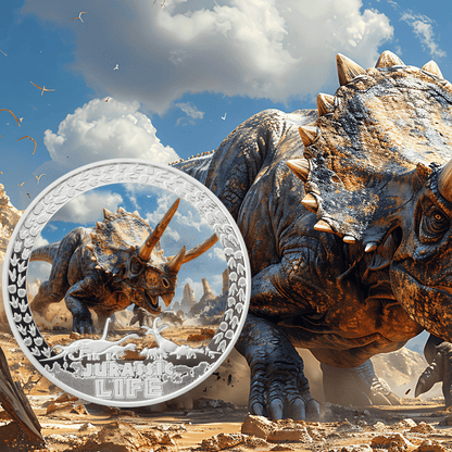 Triceratops Jurassic Life 2 Oz Silver Coin 2025