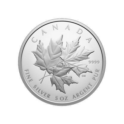Triple Maple 5 Oz Fine Silver Coin Canada 2025
