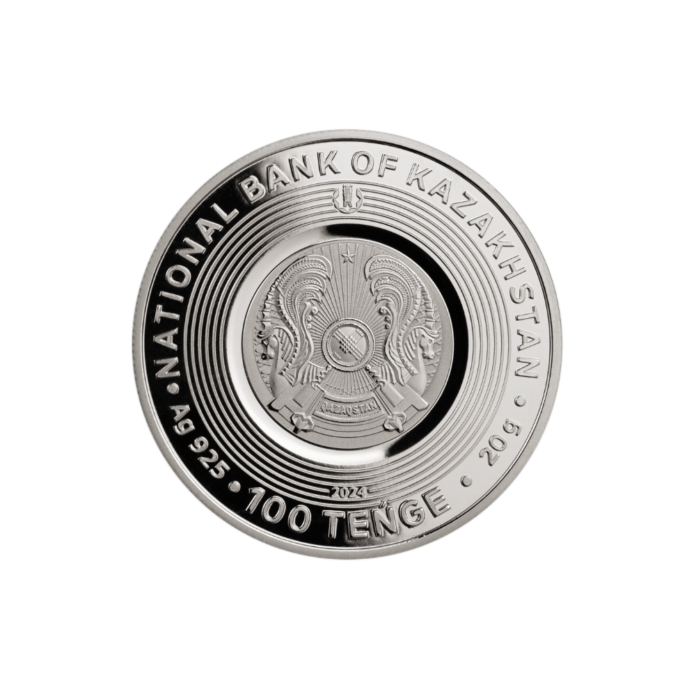 UEFA EURO Dome Shape Silver Coin 100 Tenge Kazakhstan 2024