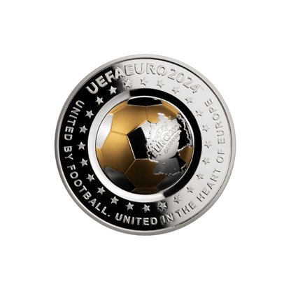 UEFA EURO Dome Shape Silver Coin 100 Tenge Kazakhstan 2024