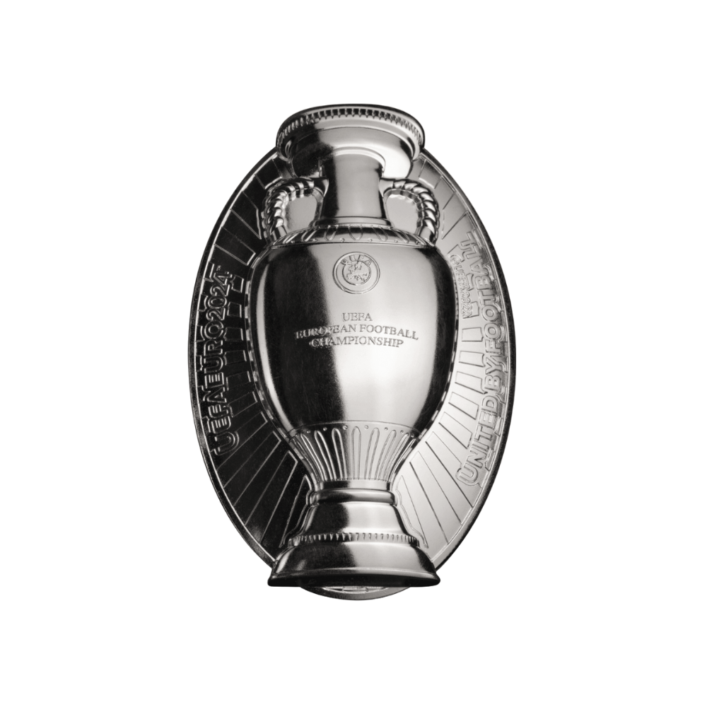 UEFA OFFICIAL TROPHY 3 Oz Silver Coin $10 Solomon Islands 2024