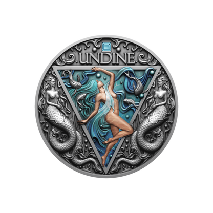 UNDINE Four Elementals 2 Oz Silver Coin 2000 Francs Cameroon 2024