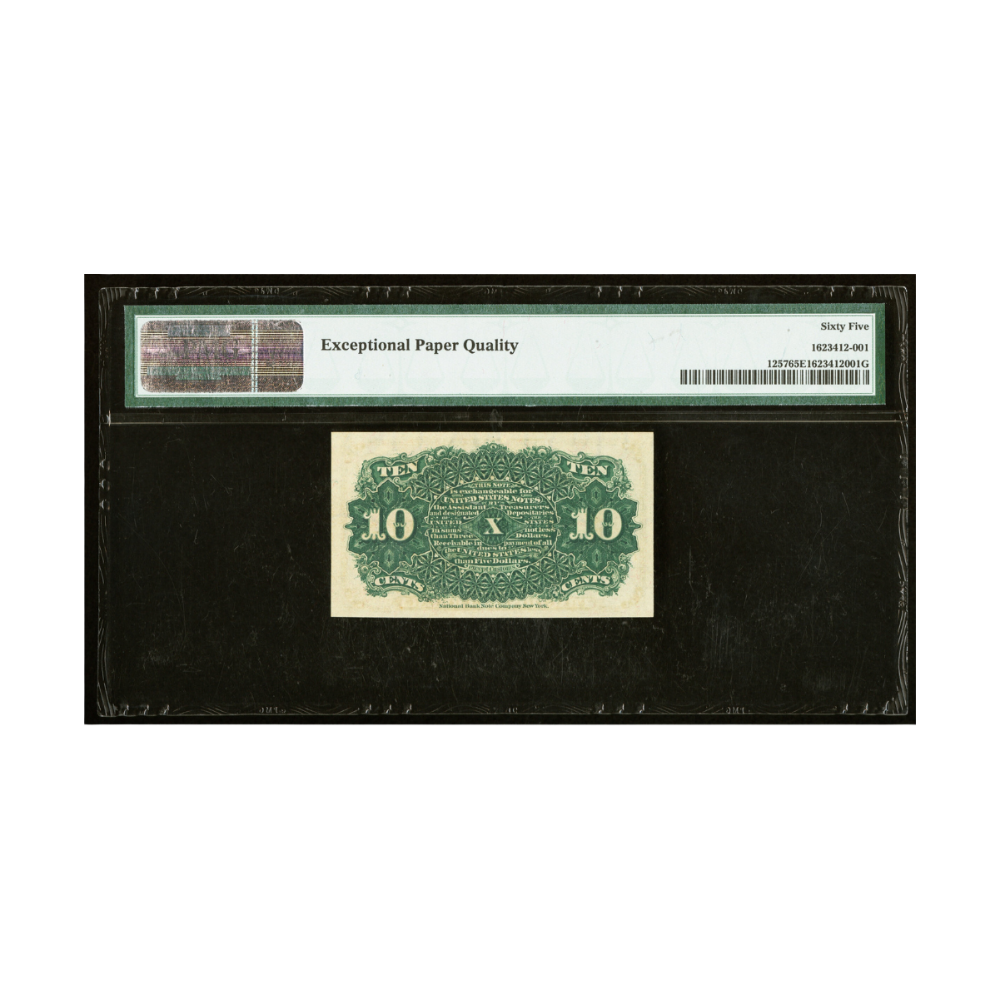 US 10 Cent Fr#1257 Fourth Issue Fractional Currency PMG 65 Gem Uncirculated EPQ