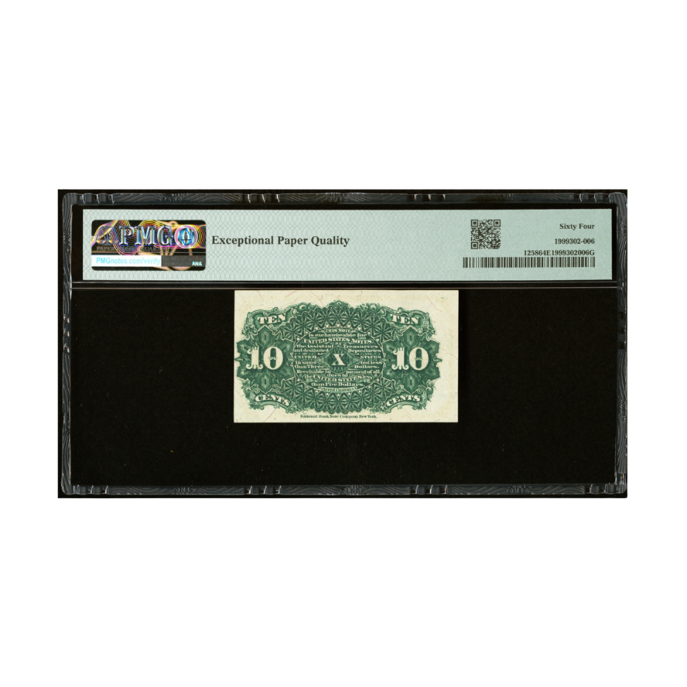 US 10 Cent Fr#1258 Fourth Issue Fractional Currency PMG 64 Choice Uncirculated EPQ