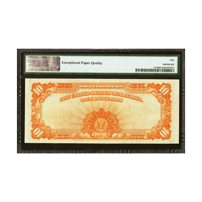 US $10 1922 Fr#1173 Gold Certificate PMG 50 About Uncirculated EPQ