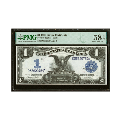 US $1 1899 Fr#233 Silver Certificate PMG 58 Choice About UNC EPQ