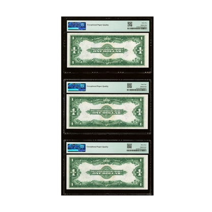 US $1 1923 Fr#237 Silver Certificate PMG 65 EPQ/ 64 EPQ(3 Consecutive Notes)