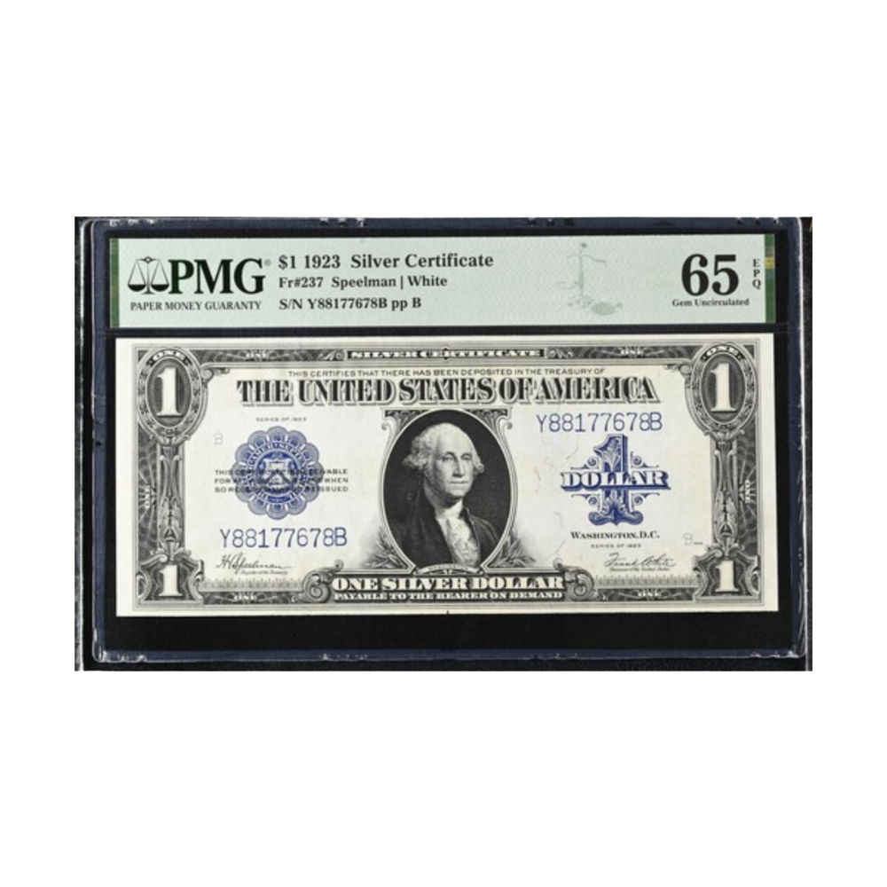 US $1 1923 Fr#237 Silver Certificate PMG 65 EPQ/ 64 EPQ(3 Consecutive Notes)