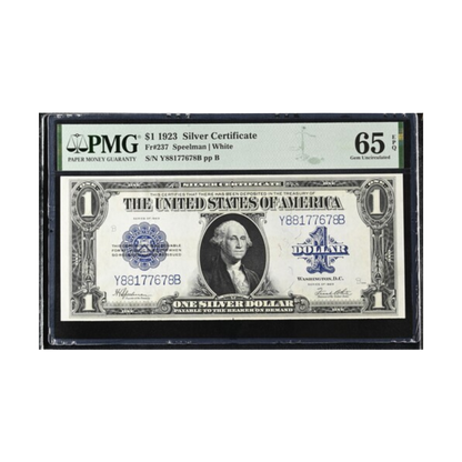 US $1 1923 Fr#237 Silver Certificate PMG 65 EPQ/ 64 EPQ(3 Consecutive Notes)