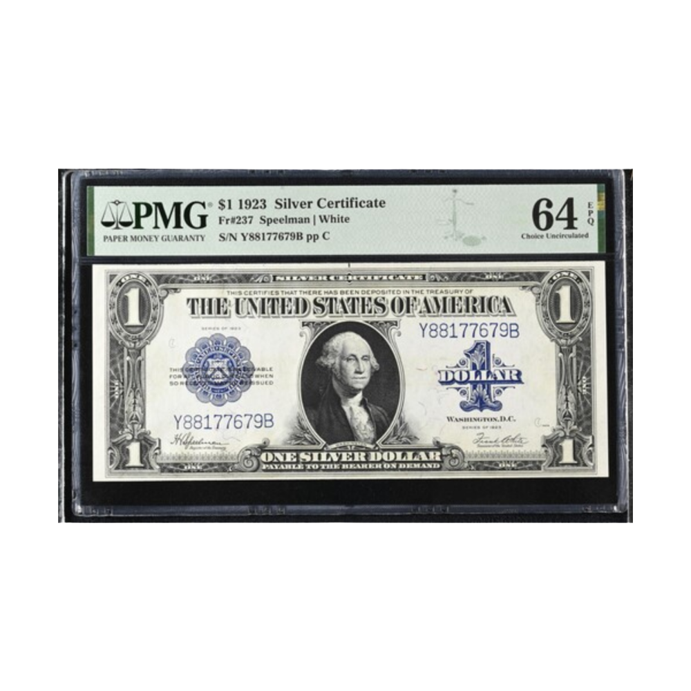 US $1 1923 Fr#237 Silver Certificate PMG 65 EPQ/ 64 EPQ(3 Consecutive Notes)