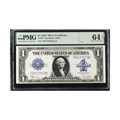 US $1 1923 Fr#237 Silver Certificate PMG 65 EPQ/ 64 EPQ(3 Consecutive Notes)