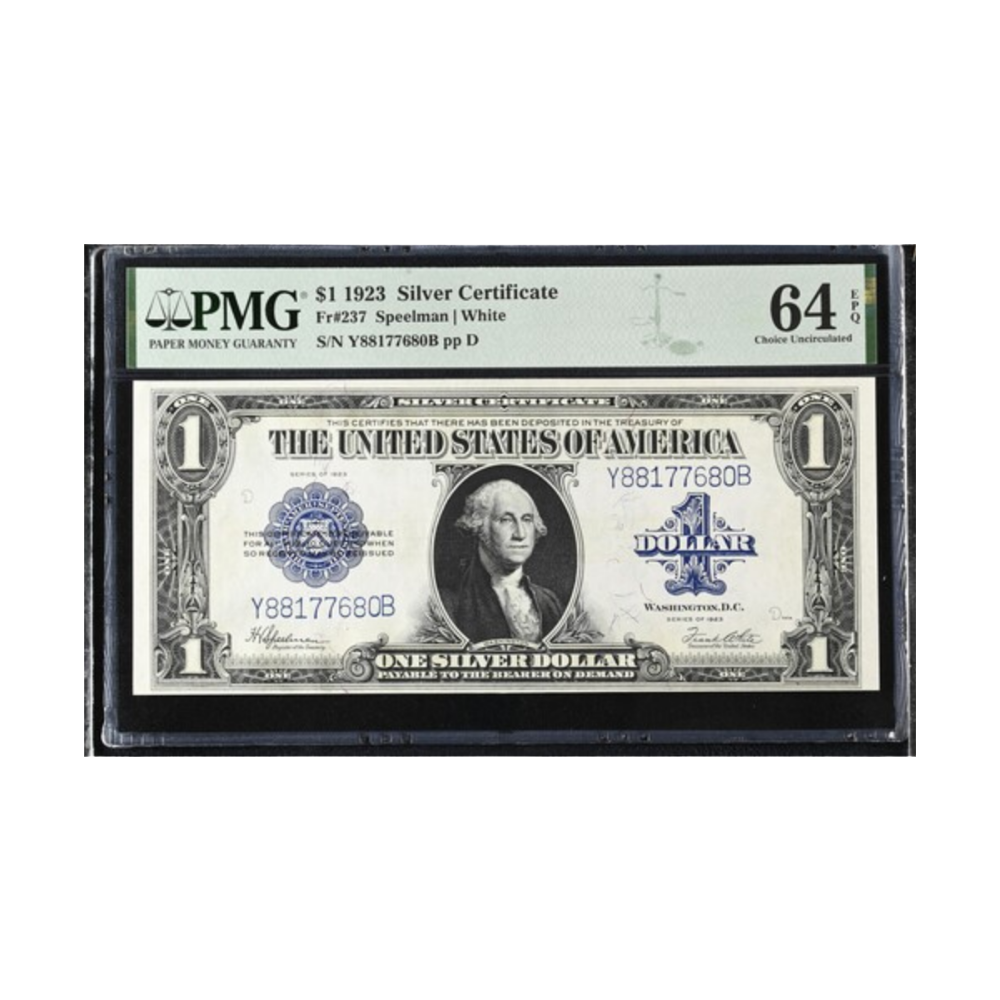 US $1 1923 Fr#237 Silver Certificate PMG 65 EPQ/ 64 EPQ(3 Consecutive Notes)
