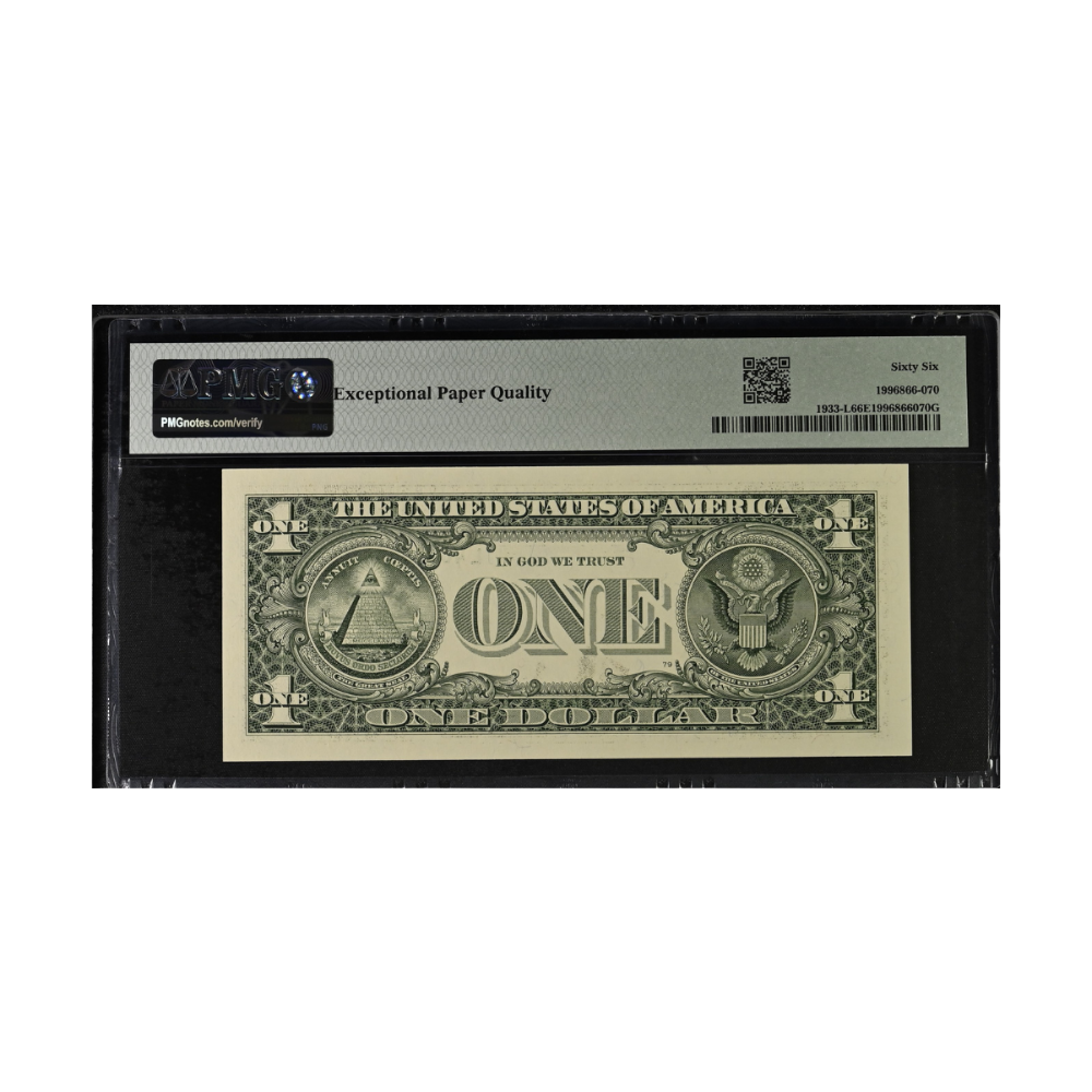 US $1 2006 Fr#1933-L Radar Serial PMG 66 Gem UNC EPQ