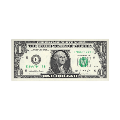 US $1 2021 Fr. 3007-E Federal Reserve Note Repeater Serial Number E94479447B UNC