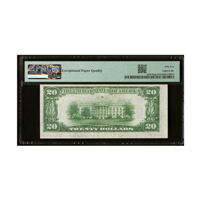 US $20 1934 Fr#2054-D★ Federal Reserve Note Star Note PMG 55 About Uncirculated EPQ