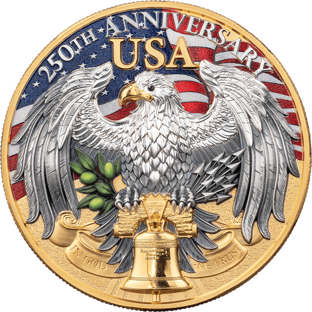 United We Stand: 250 Years of U.S. Independence 2 Oz Silver Coin 2025
