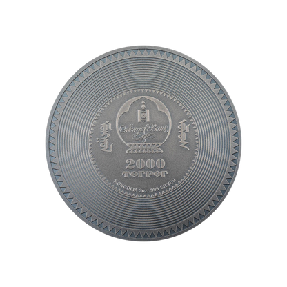 VAIROCHANA BUDDHA MANDALA Archeology Symbolism Colored 3 Oz Silver Coin 2000 Togrog Mongolia 2022
