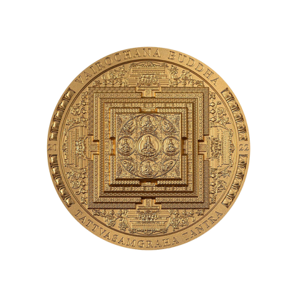 VAIROCHANA BUDDHA MANDALA Archeology Symbolism Gilded 3 Oz Silver Coin 2000 Togrog Mongolia 2022
