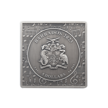 VINYL RECORD 3 Oz Silver Coin $5 Barbados 2023