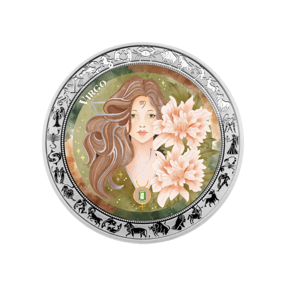 Virgo Aquarelle Zodiac series 1 Oz Silver Coin 2026 PopCoins